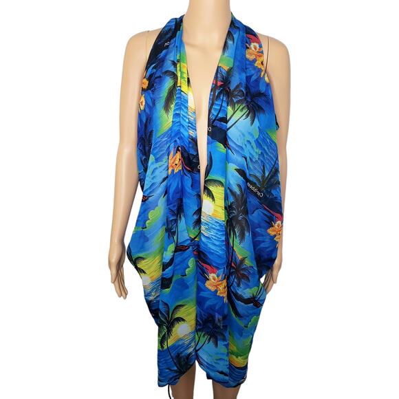 Rima Sxm Sarong Tropical Beachy Coverup‎ One Size - Picture 1 of 8